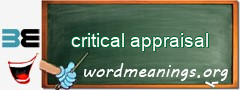 WordMeaning blackboard for critical appraisal